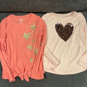 Two girls long sleeve shirts -size 6